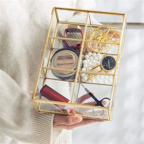 metal jewelry box with glass top|clear glass jewellery box.